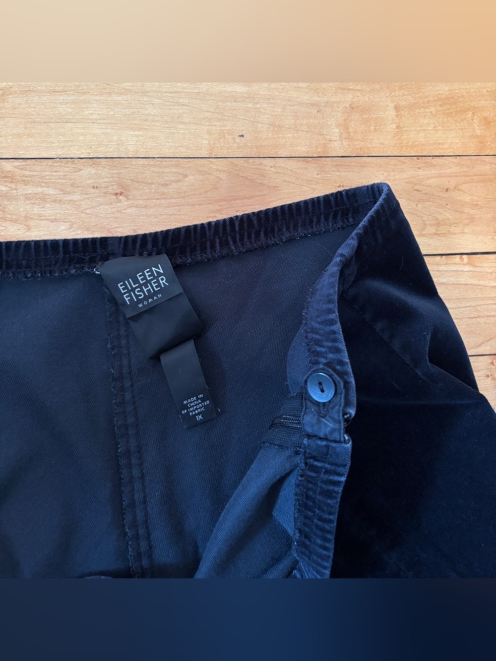 EUC Eileen Fisher Velvet High-Rise Trouser | Black Dress Pants | Women’s Plus 1X - Picture 2 of 16